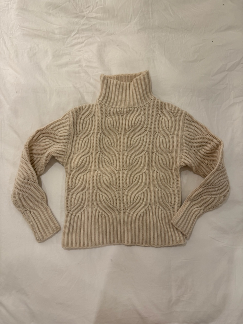 Zimmermann Cream Cable Knit Turtleneck Sweater - like new condition